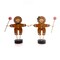 Lori Mitchell 5.75 In Gingerbread Boy & Girl Christmas Figurine Set , Lightweight Christmas Decor Peppermint Candy Christmas